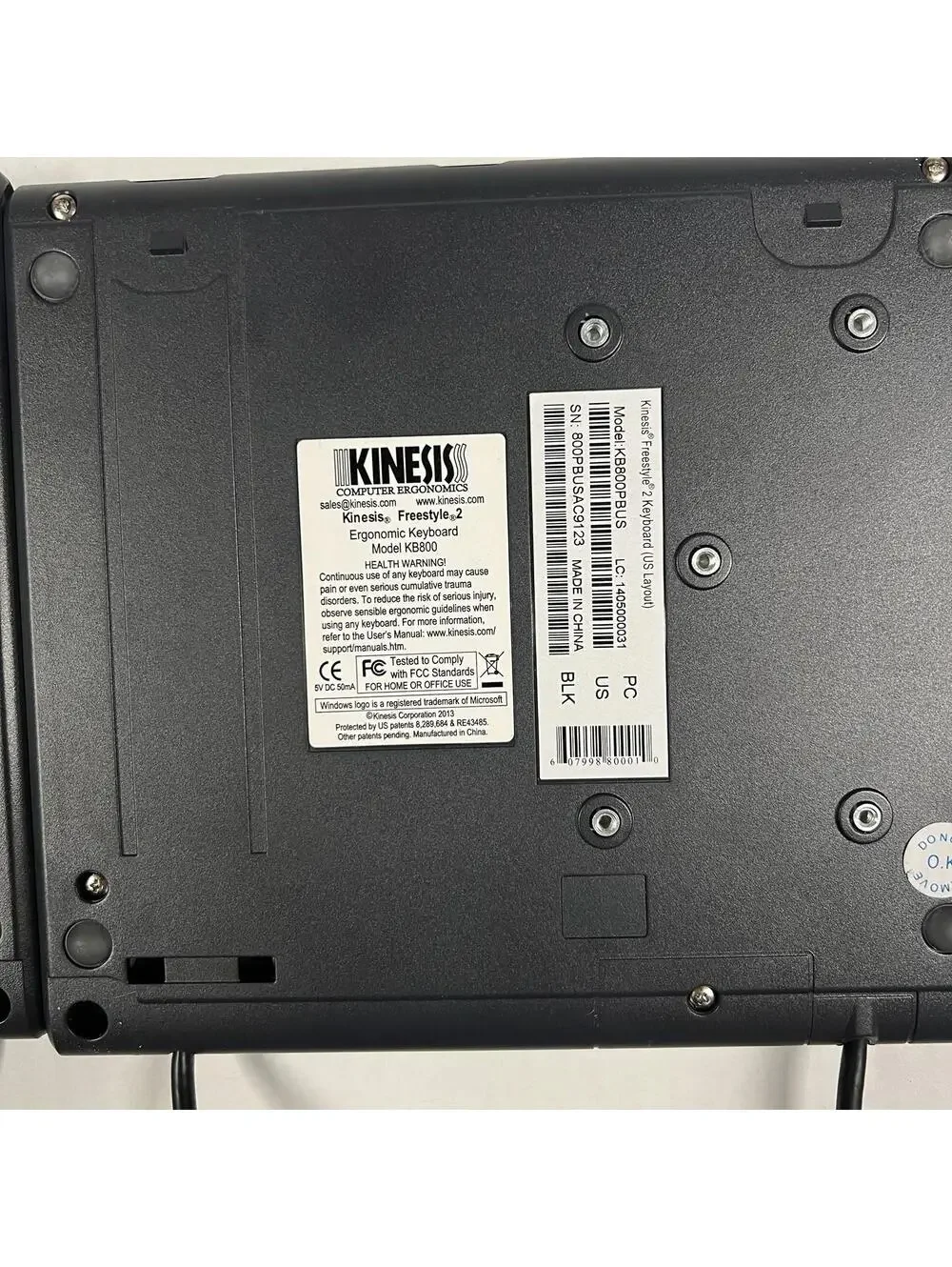 Kinesis Freestyle 2 KB800 Wired Keyboard & Low-force USB Number Pad AC210USB-BLK